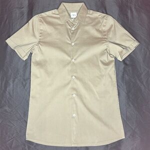 Zara olive green short sleeve super slim fit size small shirt